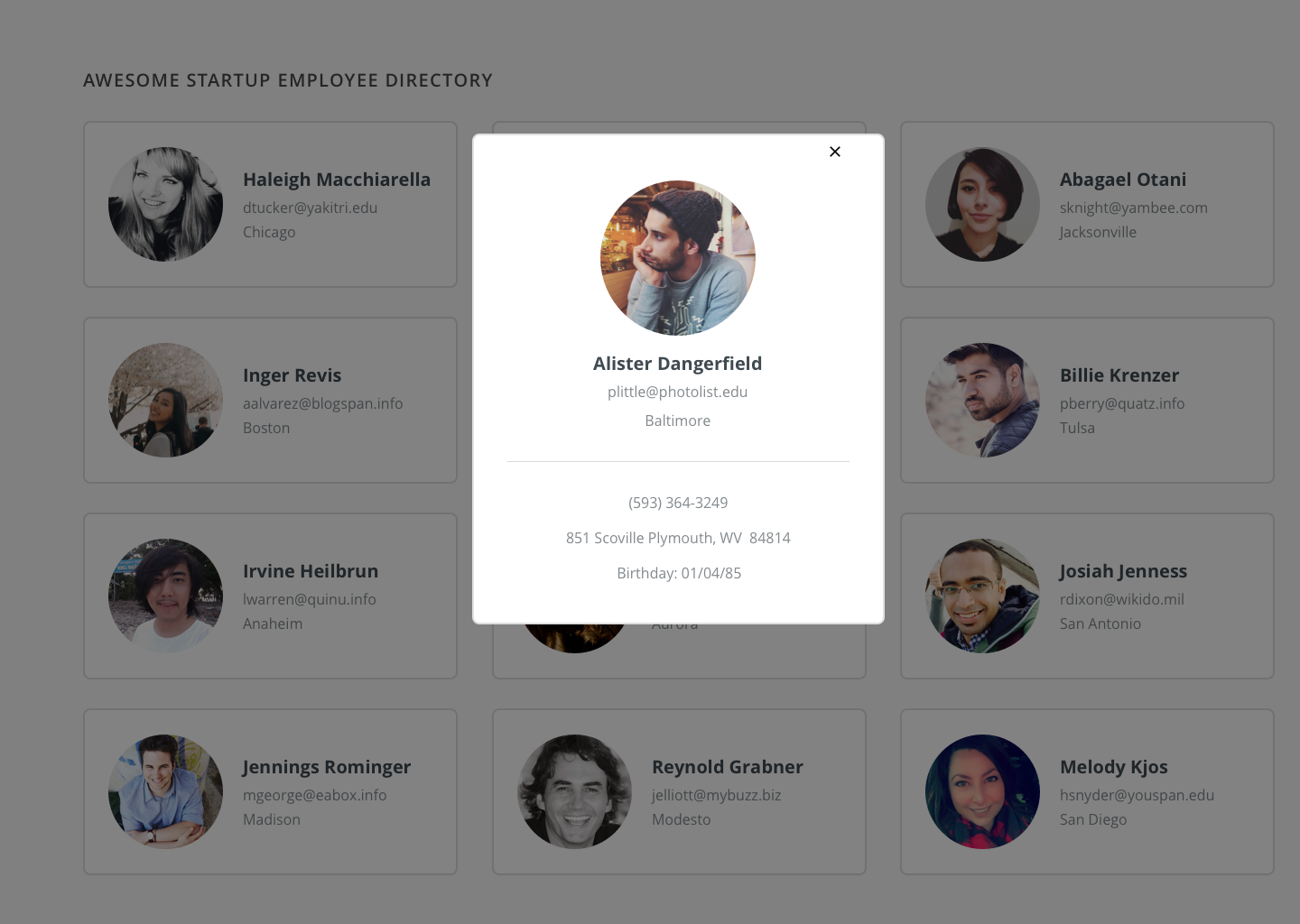 employee directory